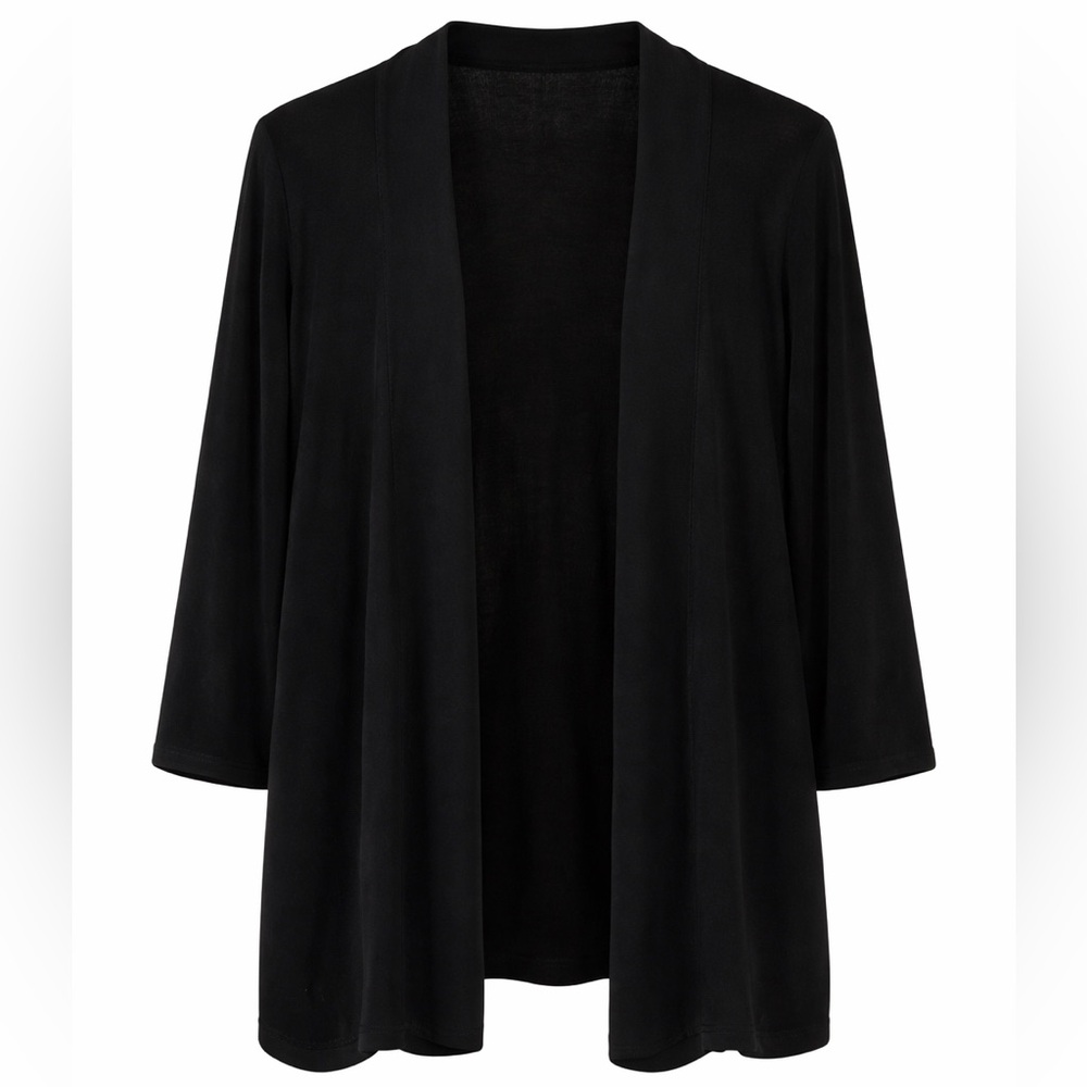 CHICOS TRAVELLER’S  Sheer Black Cardigan Wrinkle-Proof Travel Workwear Office